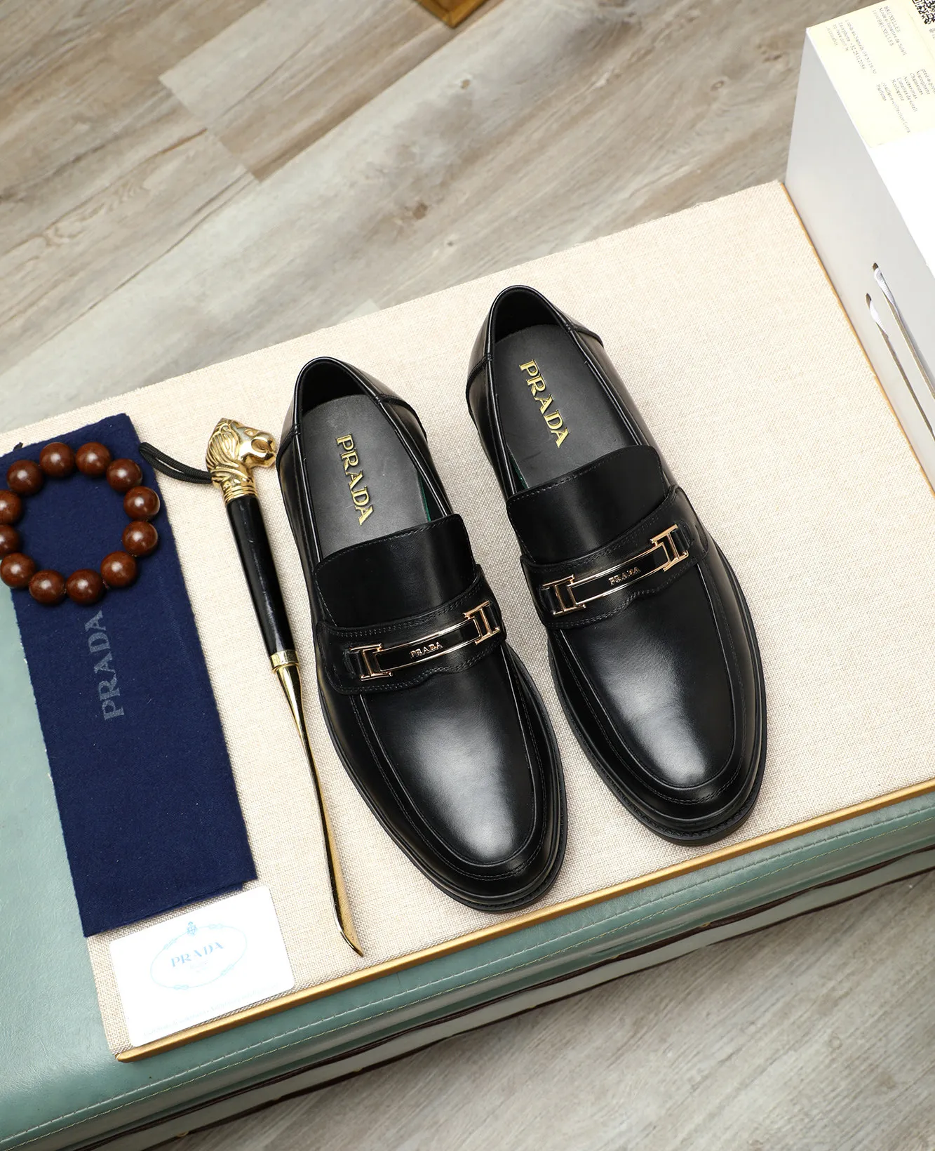 Men's men's shoes 💰540 (water-dyed cow leather) 📛📛PRADA high-end counter's latest formal business leather shoes 👔original and highest quality! Imported from Italy 🇮🇹 first-layer calfskin fabric ➕ cowhide lining Original outsole Formal size: 38➖44 (45 customized)